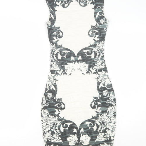 Lipsy Women's Black & White Bodycon Dress, Sleeveless, Party Wear