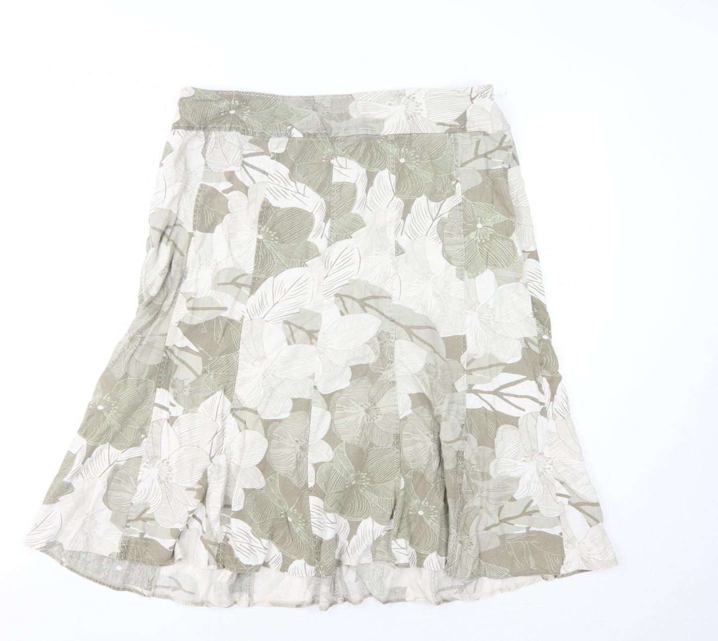 EWM Women's Beige A-Line Skirt Size 16 Floral