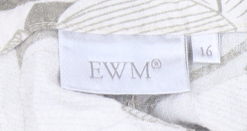 EWM Women's Beige A-Line Skirt Size 16 Floral