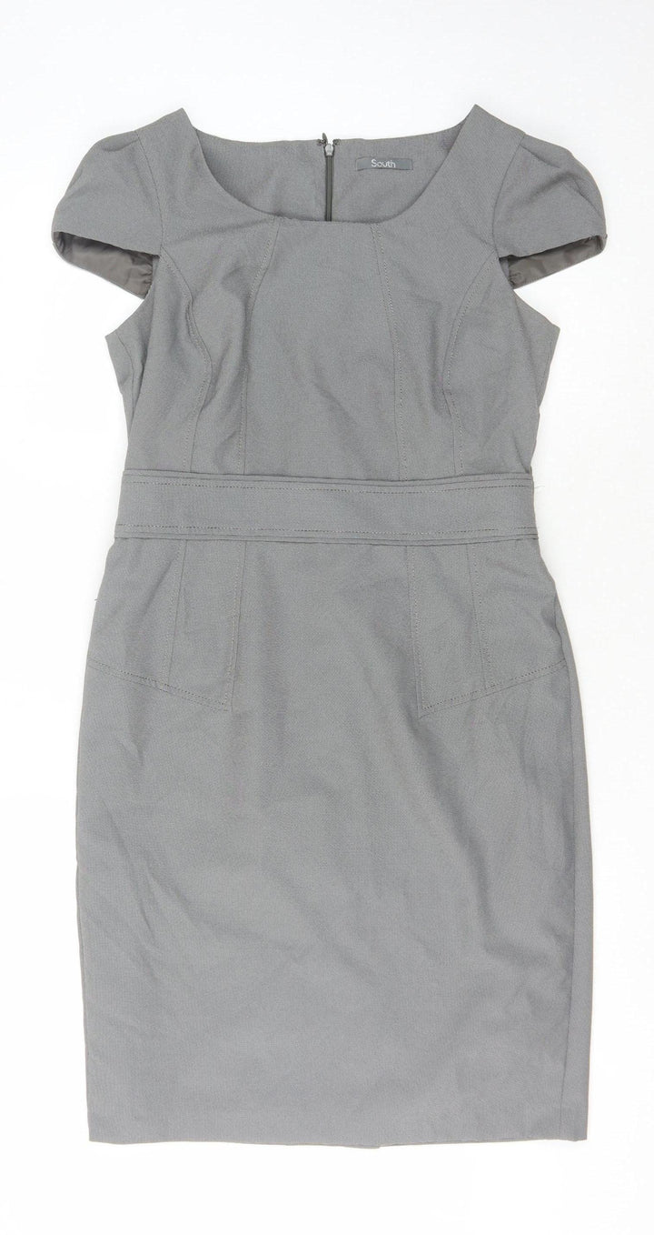 South Women's Grey Knee Length Pencil Dress Size 12