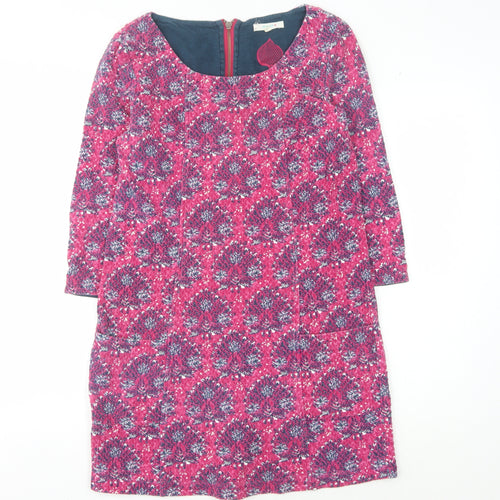 White Stuff Women's Pink Floral Sheath Dress Size 8