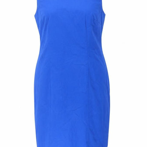 Roman Women's Blue Sheath Dress - Size 12 Sleeveless