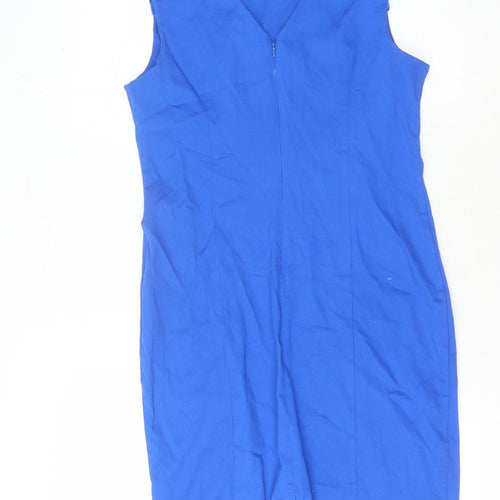 Roman Women's Blue Sheath Dress - Size 12 Sleeveless