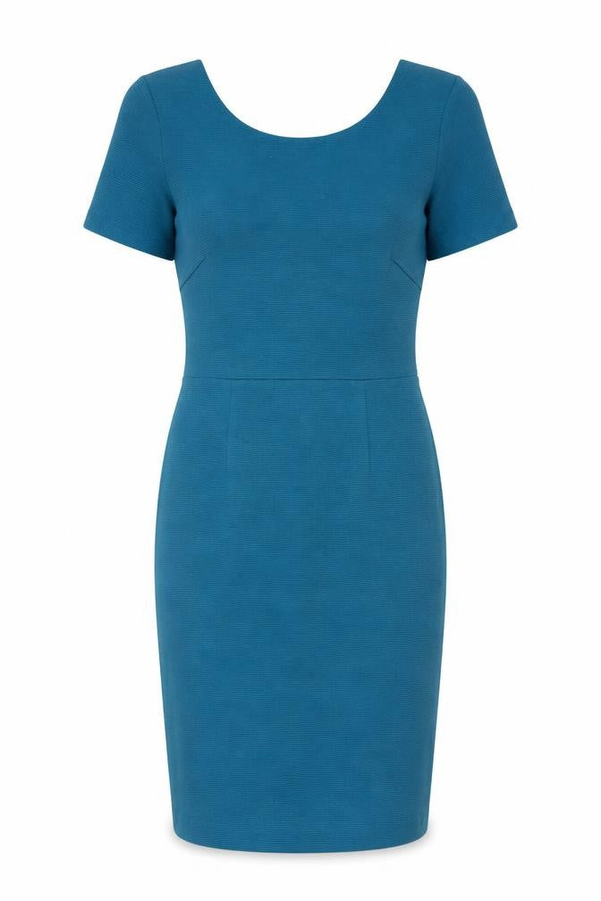 Front view of Boden Women's Blue Sheath Dress, size 6