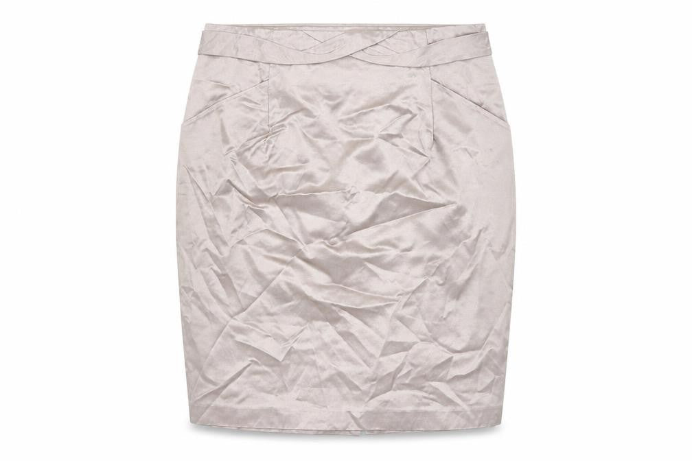 Front view of Reiss Women's Beige Pencil Skirt, size 14