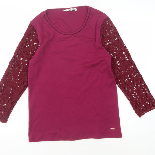 Country Casuals Women's Purple Lace Sleeve Blouse - Size S