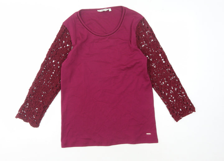 Country Casuals Women's Purple Lace Sleeve Blouse - Size S