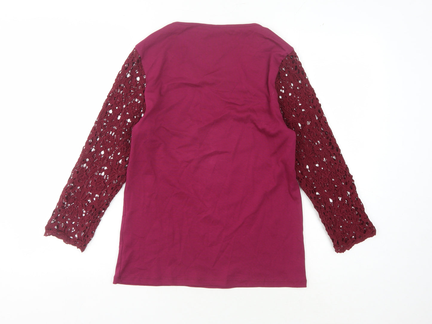 Country Casuals Women's Purple Lace Sleeve Blouse - Size S