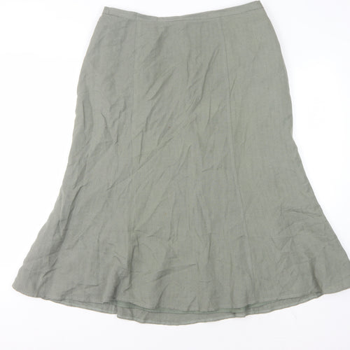 Eastex Women's Green Flare Midi Skirt Size 14