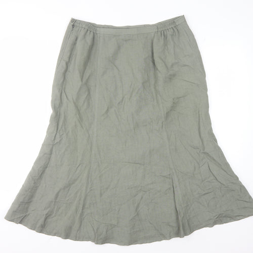 Eastex Women's Green Flare Midi Skirt Size 14