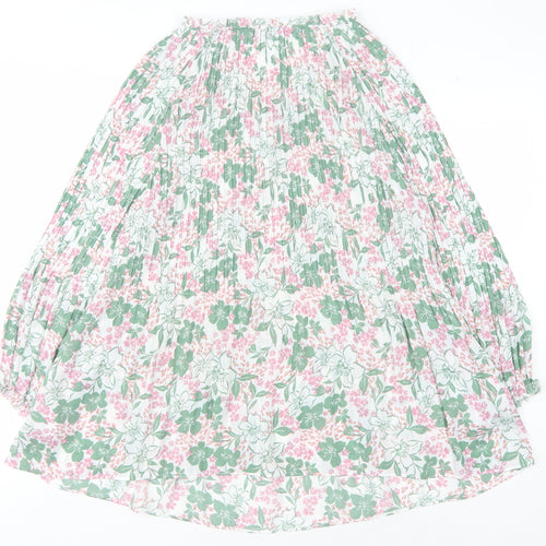 Klass Women's Floral Blouse Ivory/Green/Pink Size 18