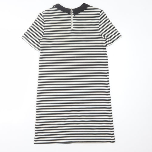 Warehouse Women's Black Striped Shift Dress Size 8