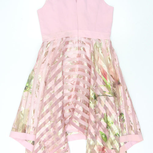Ted Baker Women Pink A-Line Dress Size 6 Asymmetric