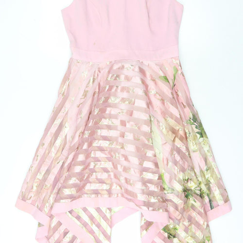 Ted Baker Women Pink A-Line Dress Size 6 Asymmetric