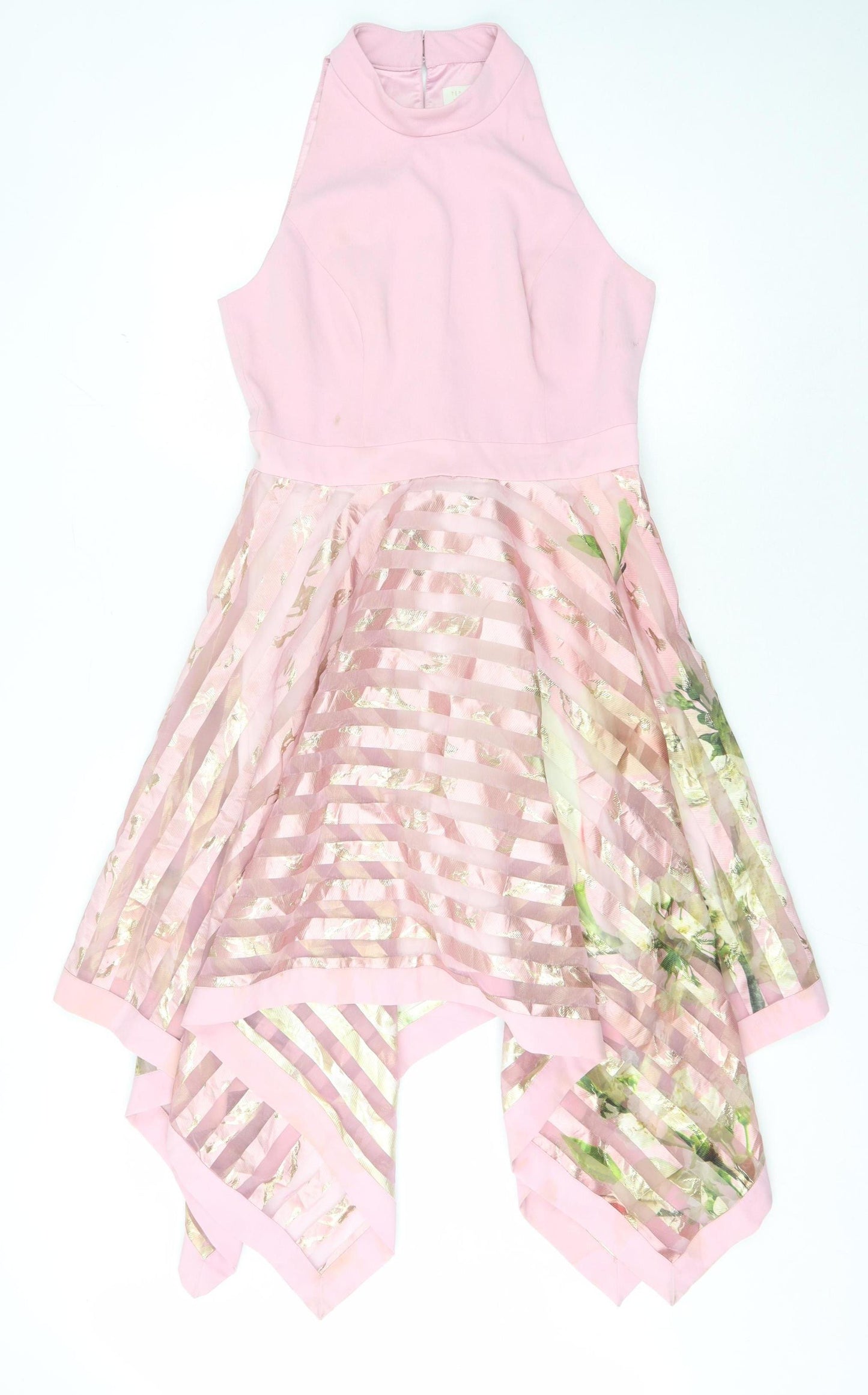 Ted Baker Women Pink A-Line Dress Size 6 Asymmetric