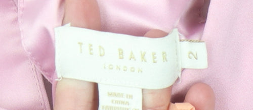 Ted Baker Women Pink A-Line Dress Size 6 Asymmetric