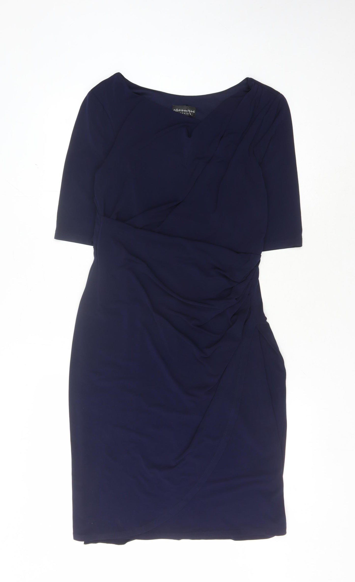 Connected Apparel Women's Blue Sheath Dress, Size 8