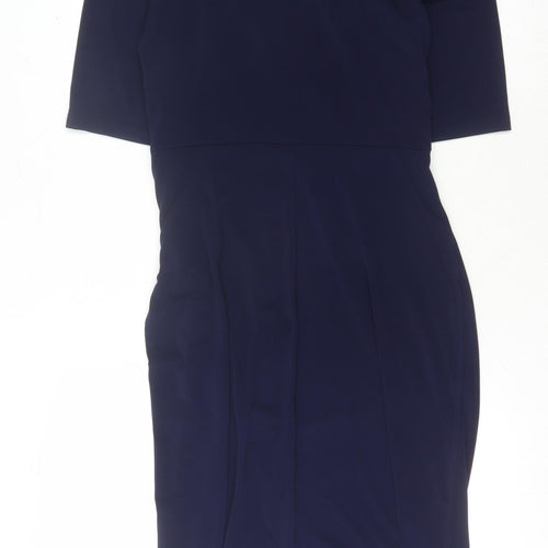 Connected Apparel Women's Blue Sheath Dress, Size 8