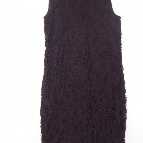 Warehouse Women's Purple Lace Sheath Dress Size 6