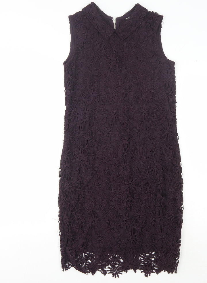 Warehouse Women's Purple Lace Sheath Dress Size 6