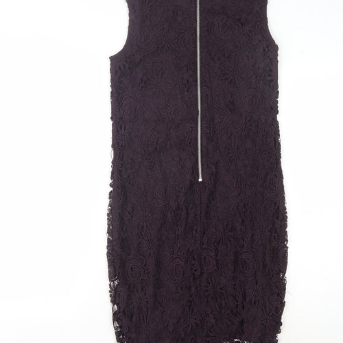 Warehouse Women's Purple Lace Sheath Dress Size 6