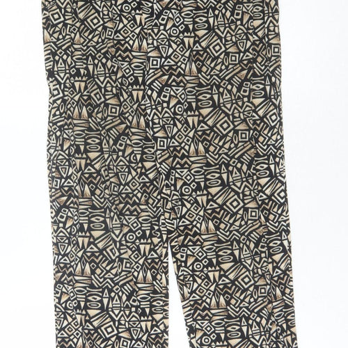 Wallis Women's Geometric Trousers, Size 10, Black