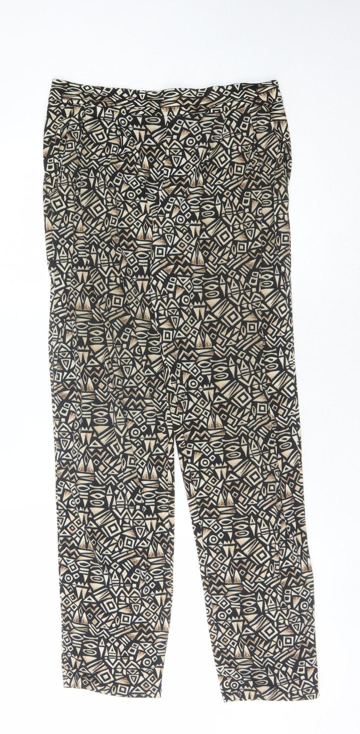 Wallis Women's Geometric Trousers, Size 10, Black