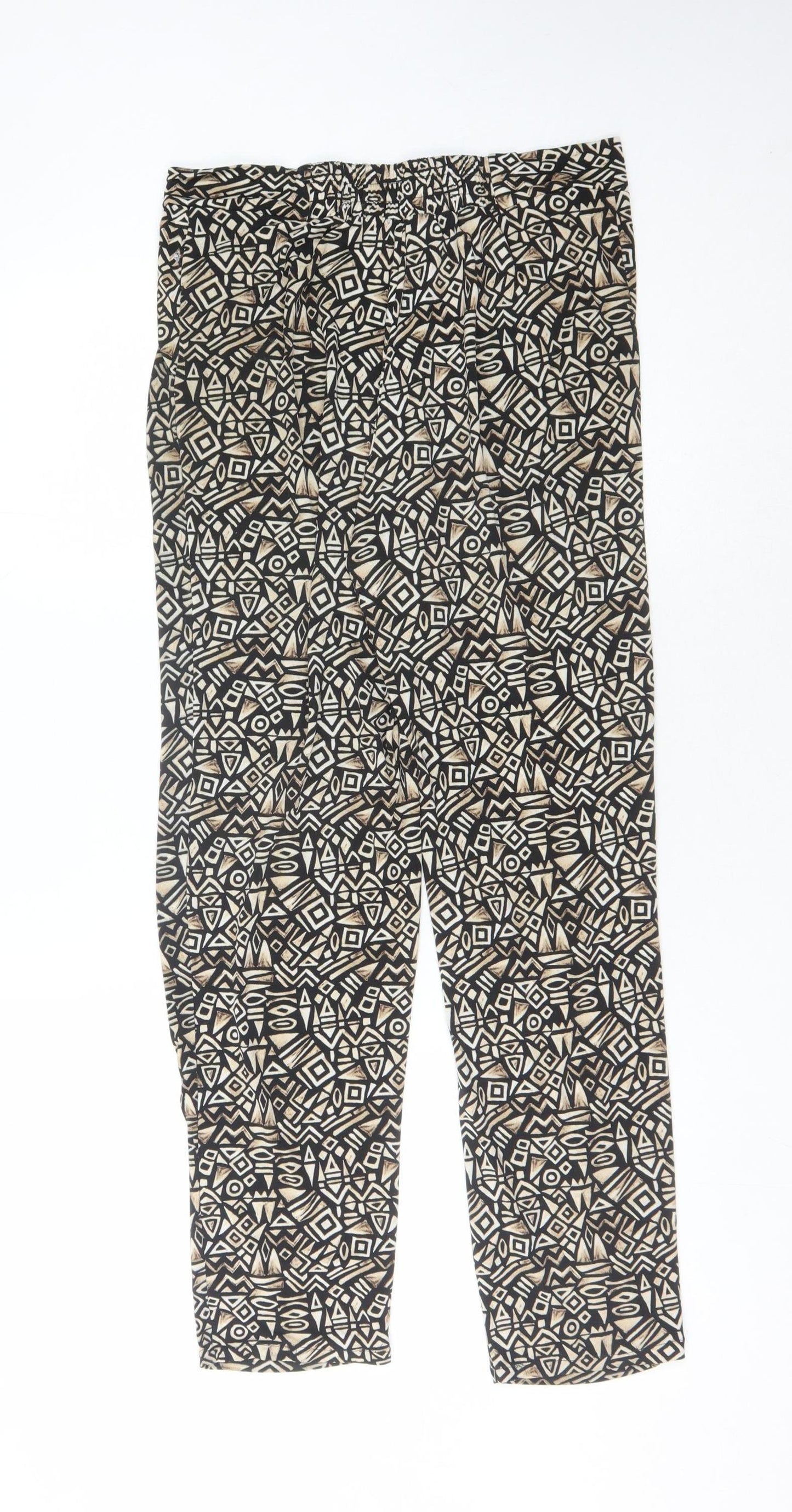 Wallis Women's Geometric Trousers, Size 10, Black