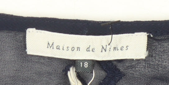 Maison de Nimes Women's Blue Embroidered Blouse Size 18
