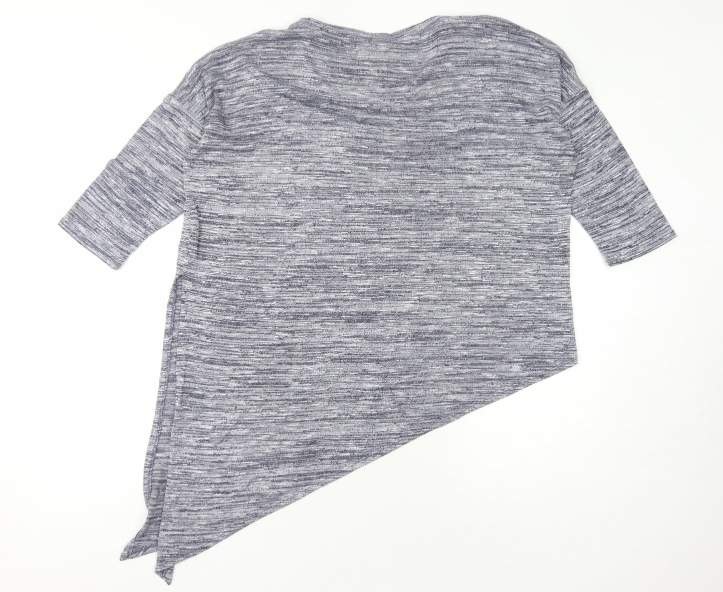Wallis Women's Blue T-Shirt, M, Asymmetrical 3/4 Sleeve