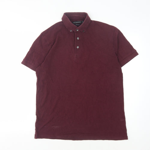 French Connection Men's Red Polo, M Regular Fit