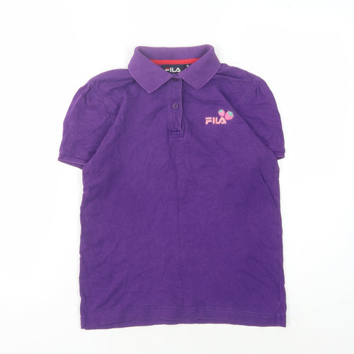 Fila Unisex Purple Polo Shirt - Size M, Comfortable Casual