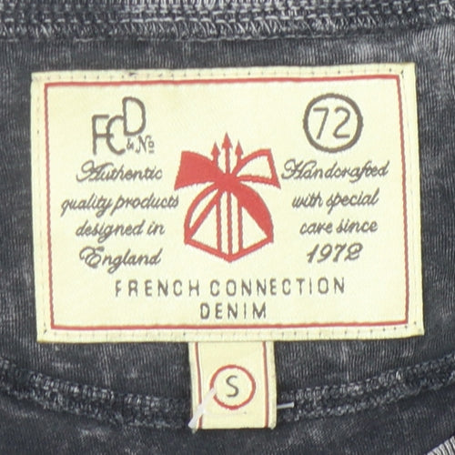 French Connection Women's Black S Cotton T-Shirt