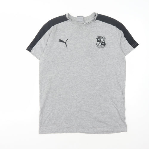 Puma Men's Grey M T-Shirt with Logo Accent