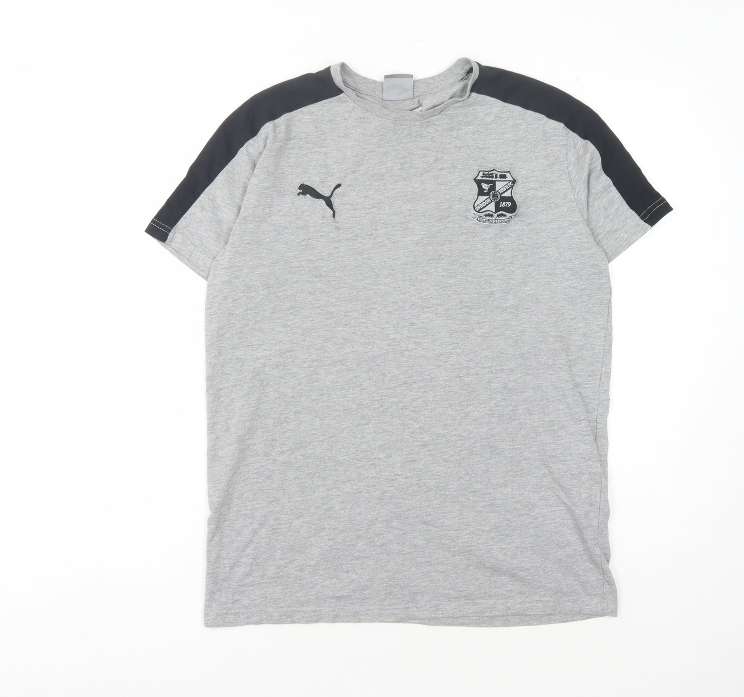 Puma Men's Grey M T-Shirt with Logo Accent