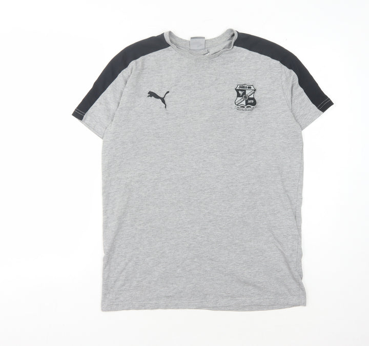 Puma Men's Grey M T-Shirt with Logo Accent