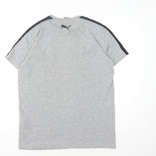 Puma Men's Grey M T-Shirt with Logo Accent
