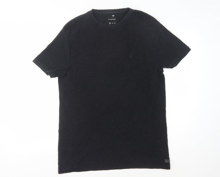 Firetrap Men's Black M Crew Neck T-Shirt Cotton Solid