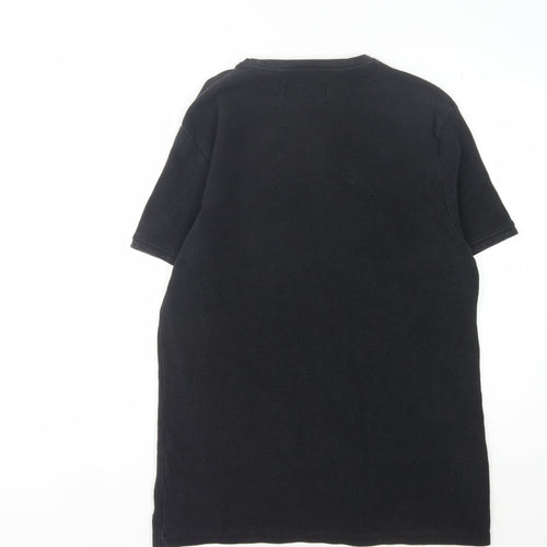 Firetrap Men's Black M Crew Neck T-Shirt Cotton Solid