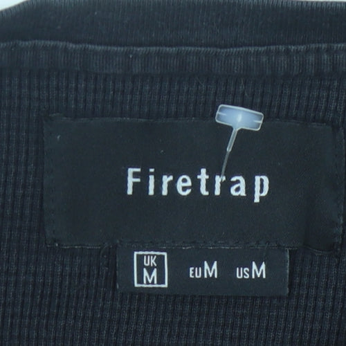 Firetrap Men's Black M Crew Neck T-Shirt Cotton Solid