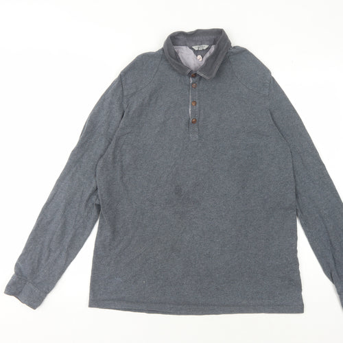 Ted Baker Men’s Grey Polo, Size 4, Long Sleeve