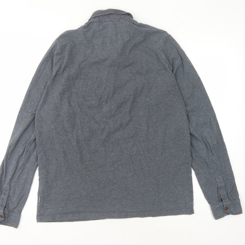 Ted Baker Men’s Grey Polo, Size 4, Long Sleeve