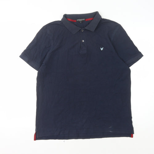 Lyle & Scott Men's Blue Polo Shirt L