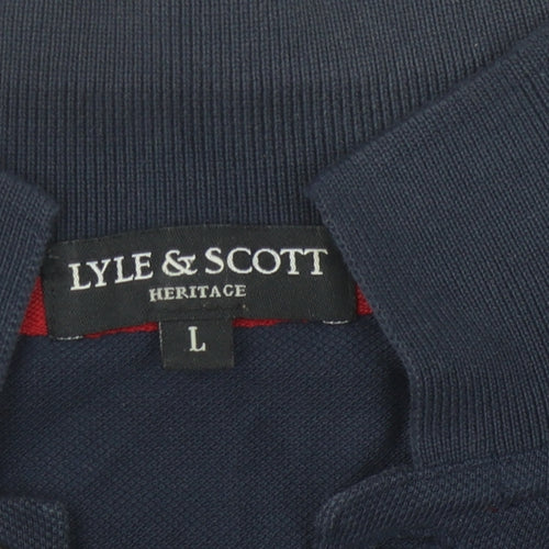 Lyle & Scott Men's Blue Polo Shirt L