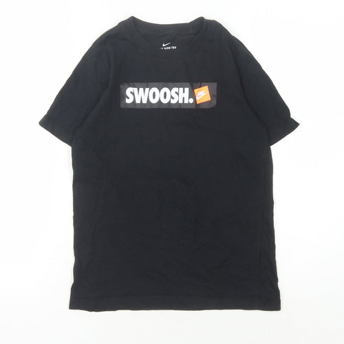 Nike Boys Black Graphic T-Shirt, Size 10-11, Casual Style
