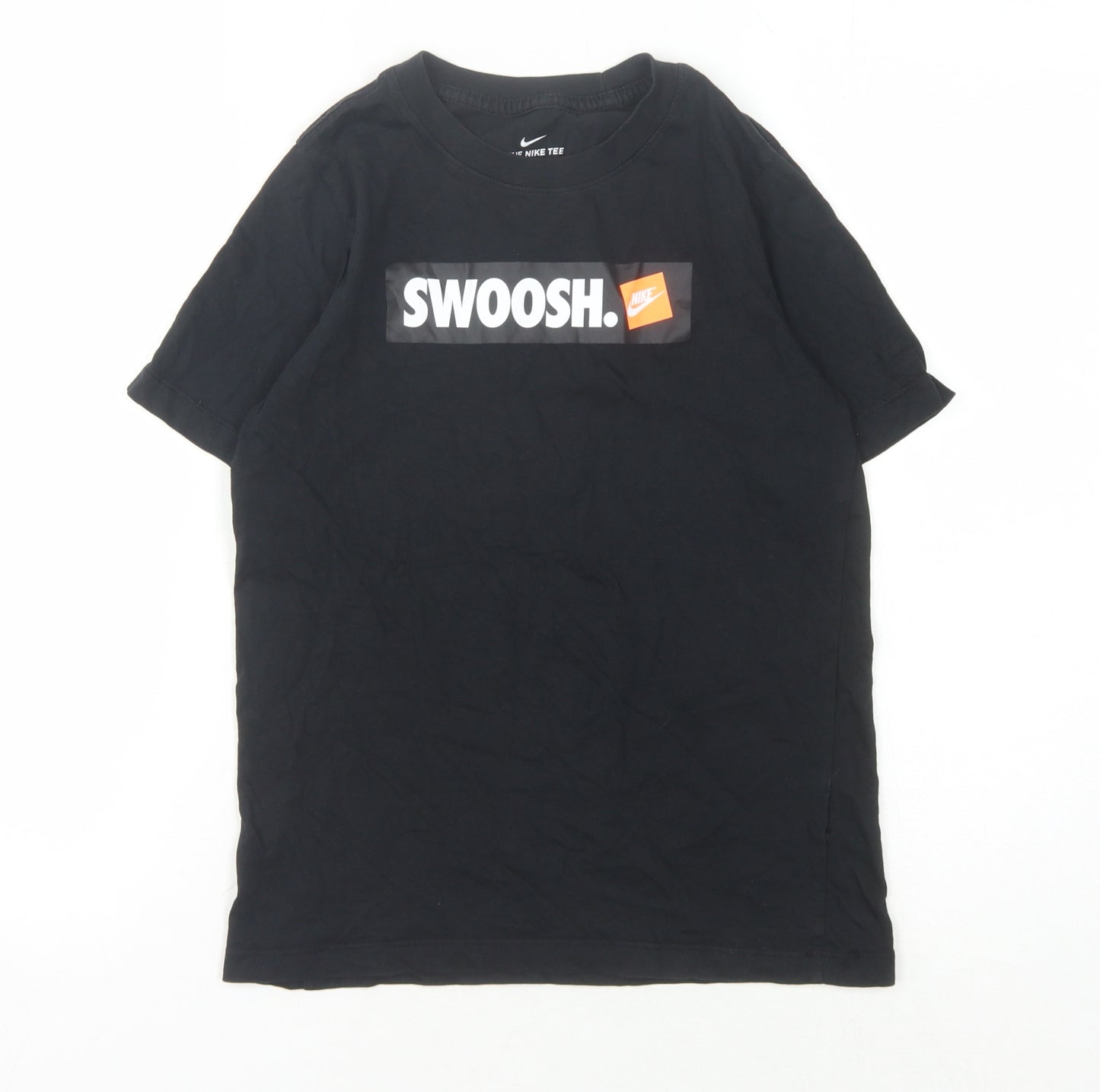 Nike Boys Black Graphic T-Shirt, Size 10-11, Casual Style