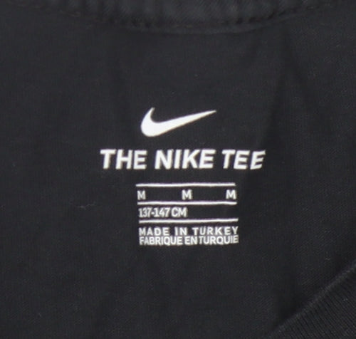 Nike Boys Black Graphic T-Shirt, Size 10-11, Casual Style