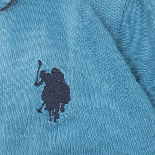 U.S. Polo Assn. Boys Blue Grey Polo Shirt 15-16 Years