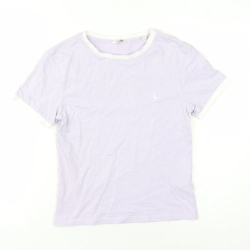 Jack Wills Women's Purple Ringer T-Shirt Size 8