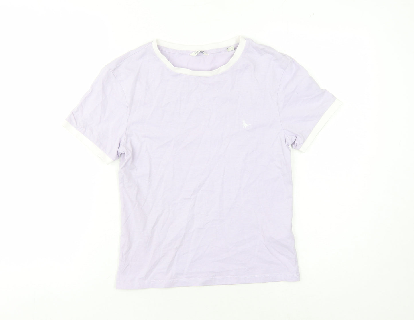Jack Wills Women's Purple Ringer T-Shirt Size 8